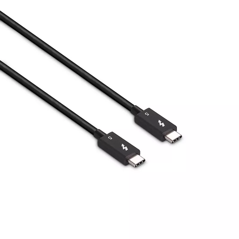 Lindy 1m Thunderbolt 5 kábel, 80Gbit/s, pasívny, konektor, konektor, 1 m, 80 Gbit/s, čierny, nikel