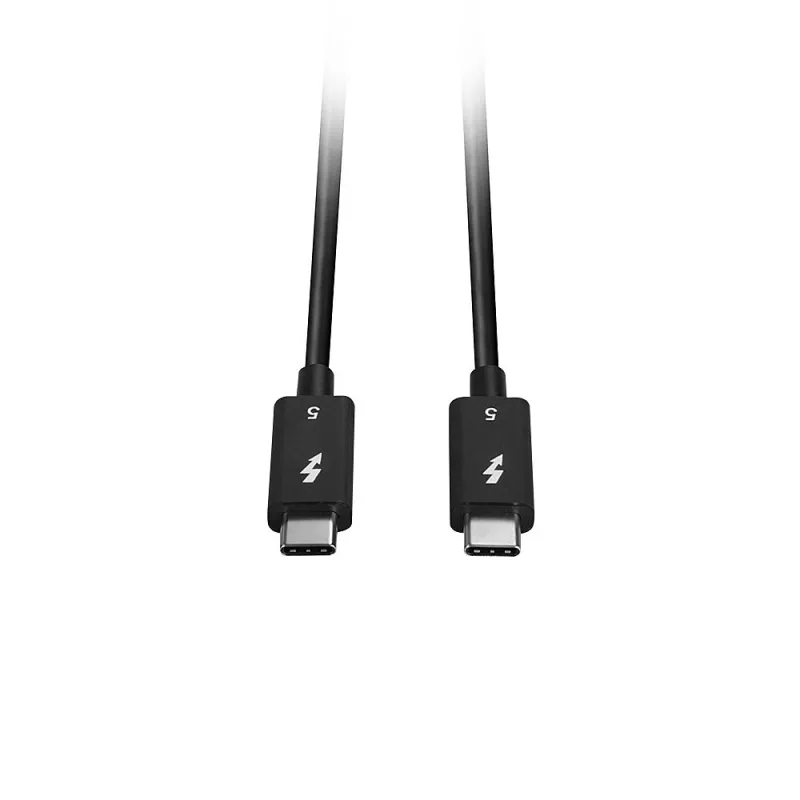 Lindy 1m Thunderbolt 5 kábel, 80Gbit/s, pasívny, konektor, konektor, 1 m, 80 Gbit/s, čierny, nikel