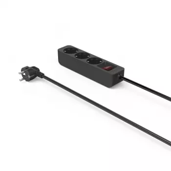 Hama 00223013 predlžovací kábel 1,4 m 3 AC výstupy interiér čierna