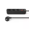 Hama 00223013 predlžovací kábel 1,4 m 3 AC výstupy interiér čierny