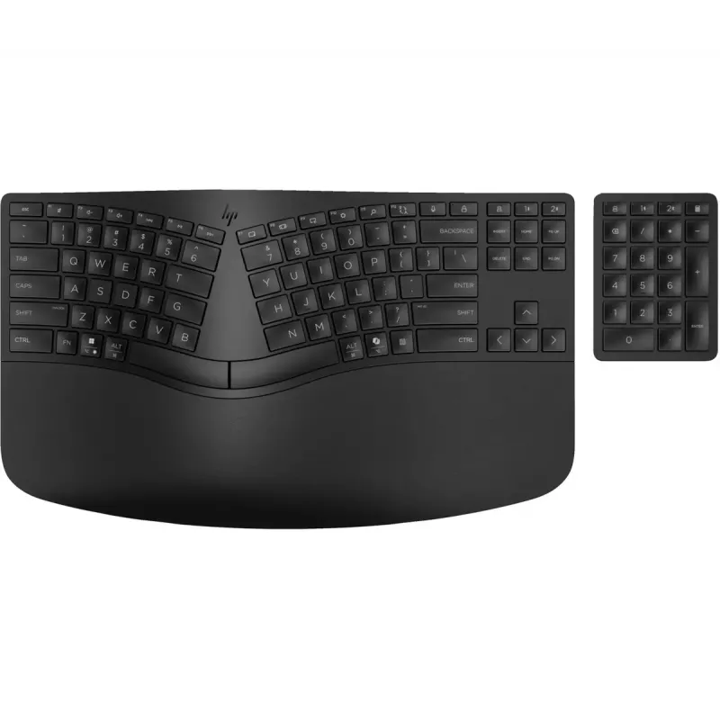 HP 960 Ergonomic Wireless klávesnica Full-size 100% RF Wireless + Bluetooth membránová čierna pre domácnosť
