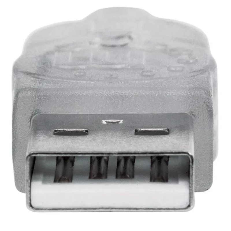 Manhattan 336314 predlžovací kábel USB 2.0, USB-A samec na USB-A samica, 1,8 m, priehľadný strieborný