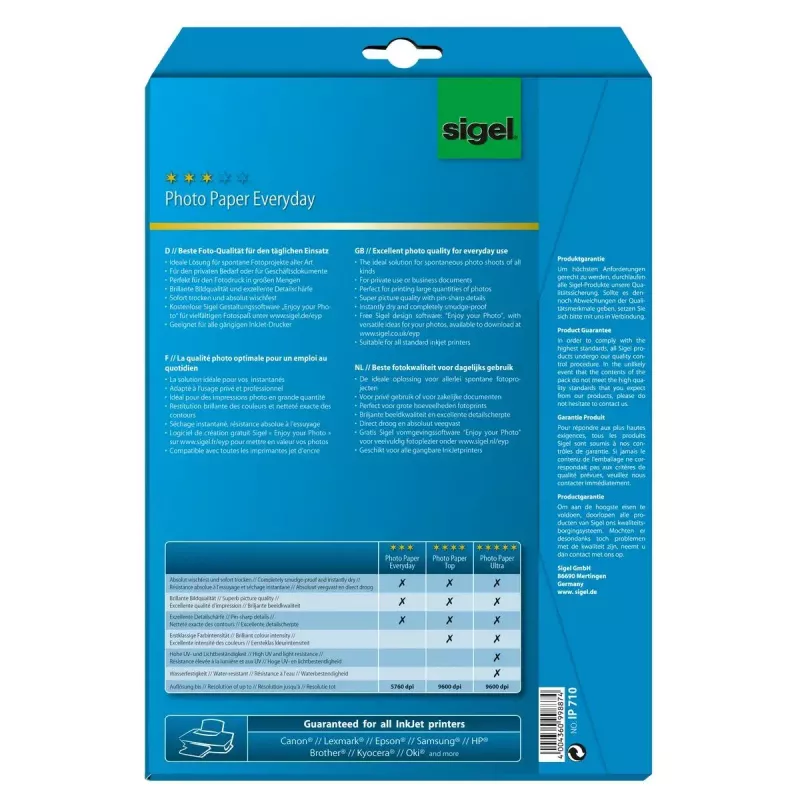 Tlačový papier A4 Sigel IP710 Gloss 20 listov biela