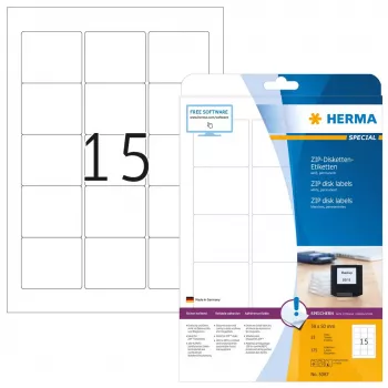 Etikety HERMA ZIP diskety A4 59x50 mm biely papier matný 375 ks