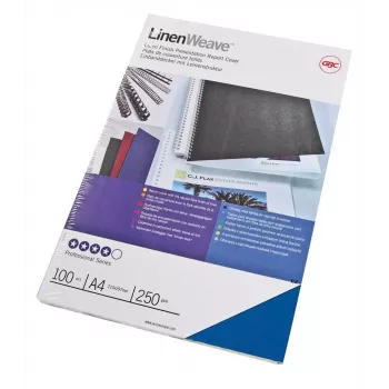 GBC LinenWeave väzbové dosky 250 g/m² A4 kráľovská modrá (100), A4, modrá, 250 g/m², 100 ks, Egypt
