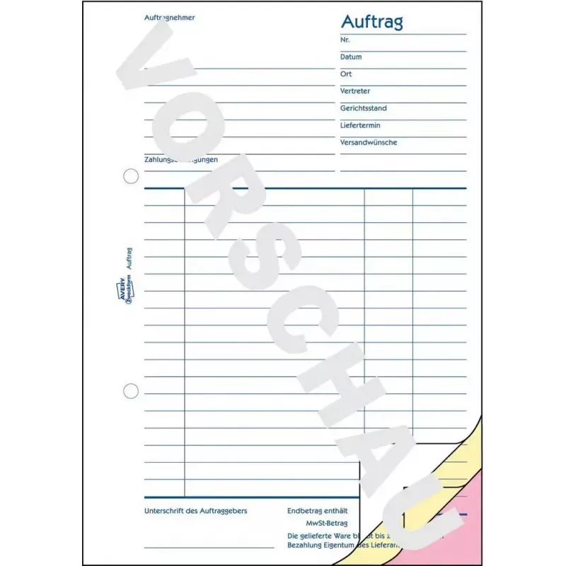 Účtovný formulár/zošit AVERY 1726 A5 40 strán