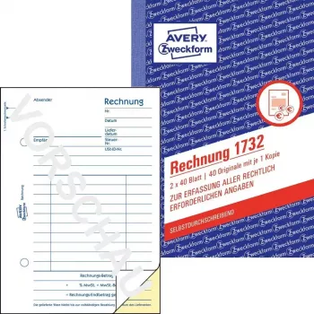 Účtovný formulár kniha A6 Avery 1732