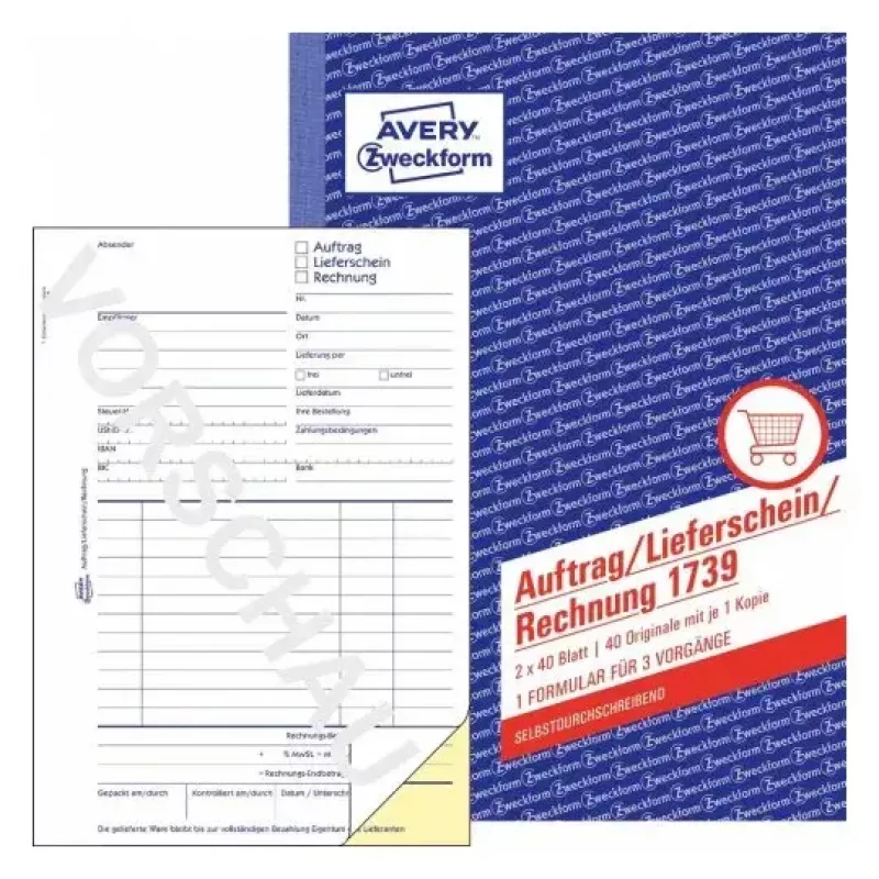 Obchodný formulár Avery 1739