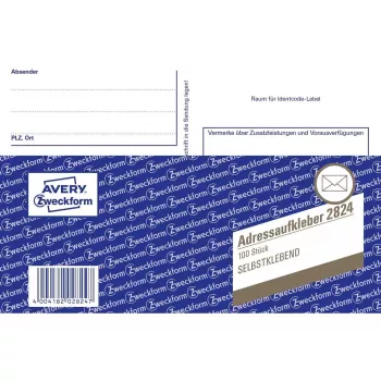 Samolepiace etikety Avery 2824 obdĺžnikové biele