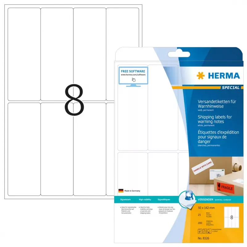 Prepravná etiketa výstražné upozornenie HERMA 8326