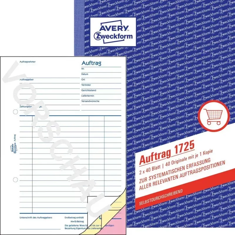 Účtovný formulárový zošit AVERY 1721-5 A5 40 strán