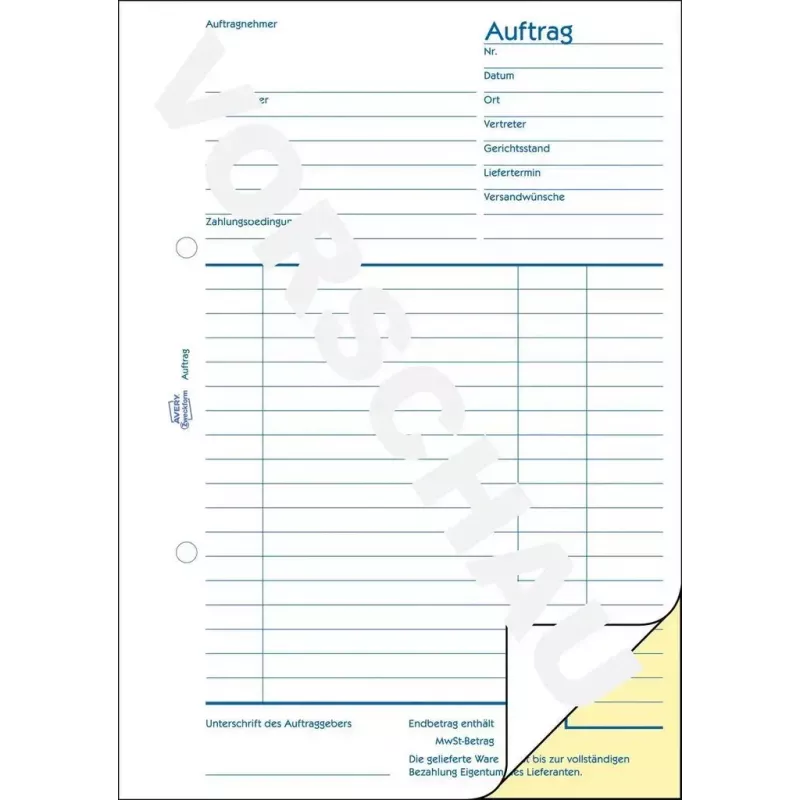Účtovný formulárový zošit AVERY 1721-5 A5 40 strán