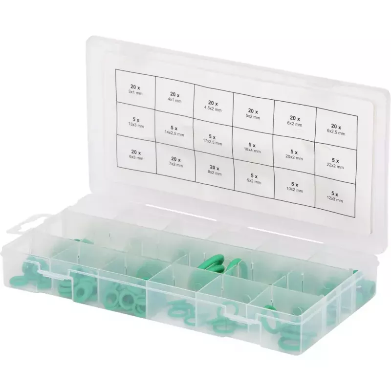 KS Tools 970.0260 sortiment O-krúžkov, HNBR, vnútorný priemer 3-22 mm, 225 ks