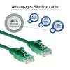 ACT zelená 5 metrov LSZH U/UTP CAT6 Datacenter Slimline patch kábel s RJ45 konektormi