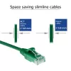 ACT zelená 0,25 metra LSZH U/UTP CAT6 dátové centrum Slimline patch kábel, bez jazýčka s RJ45 konektormi