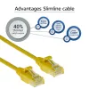 ACT žltá 0,5 metra LSZH U/UTP CAT6 dátové centrum Slimline patch kábel bez jazýčka s RJ45 konektormi
