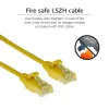 ACT žltá 1,5 metra LSZH U/UTP CAT6 DataCenter Slimline patch kábel, bez jazýčka s RJ45 konektormi
