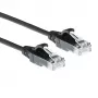 ACT čierna 3 metre LSZH U/UTP CAT6 dátové centrum Slimline patch kábel, bez jazýčka s RJ45 konektormi