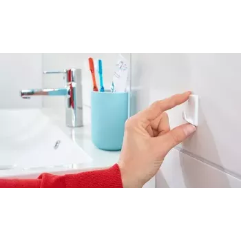Háčik na uterák TESA 57072-00000 interiérový biela 3 kusy
