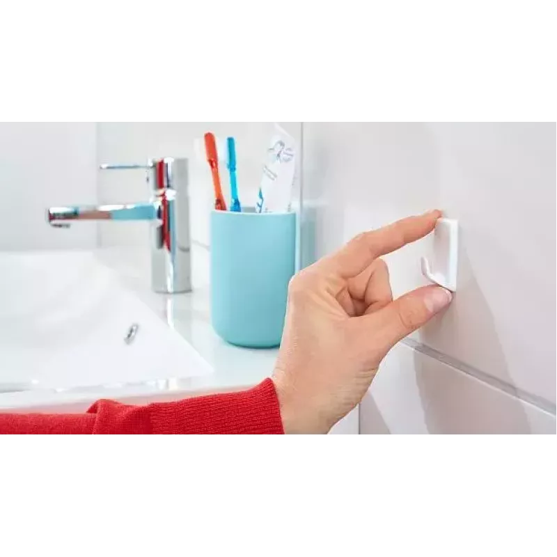 Háčik na uterák TESA 57072-00000 interiérový biely 3 kusy