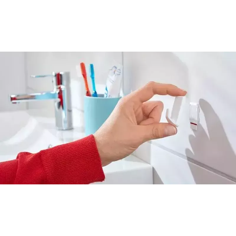 Háčik na uterák TESA 57072-00000 interiérový biely 3 kusy