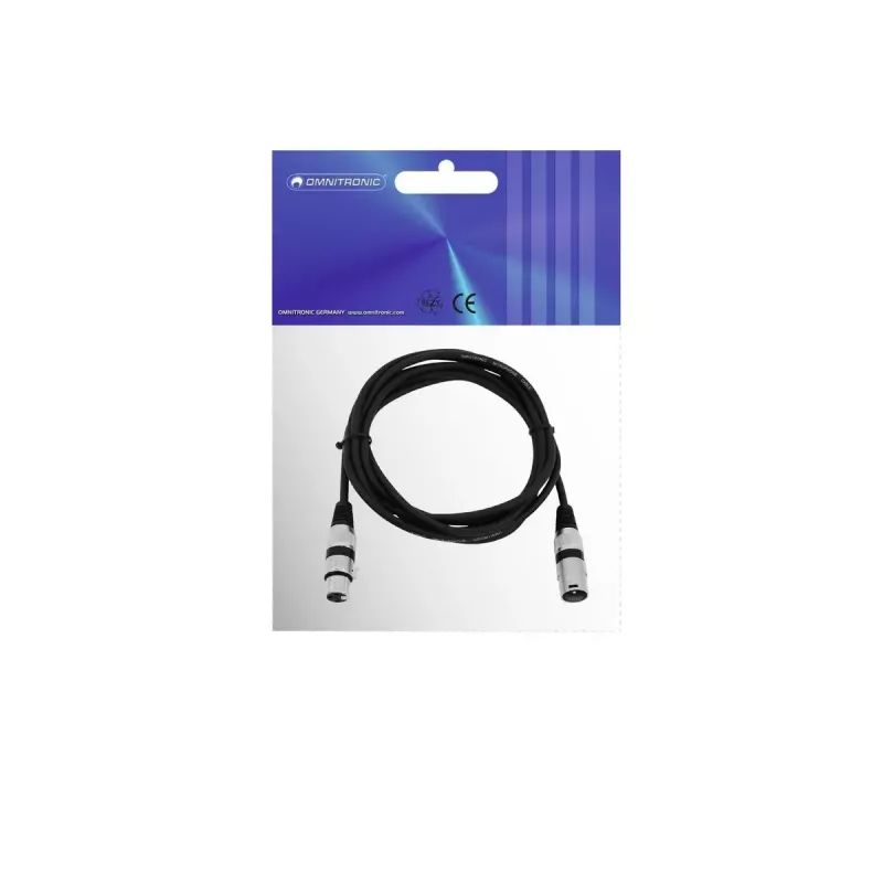 Audio kábel XLR 3-pin Omnitronic 3022047N 3 m čierny