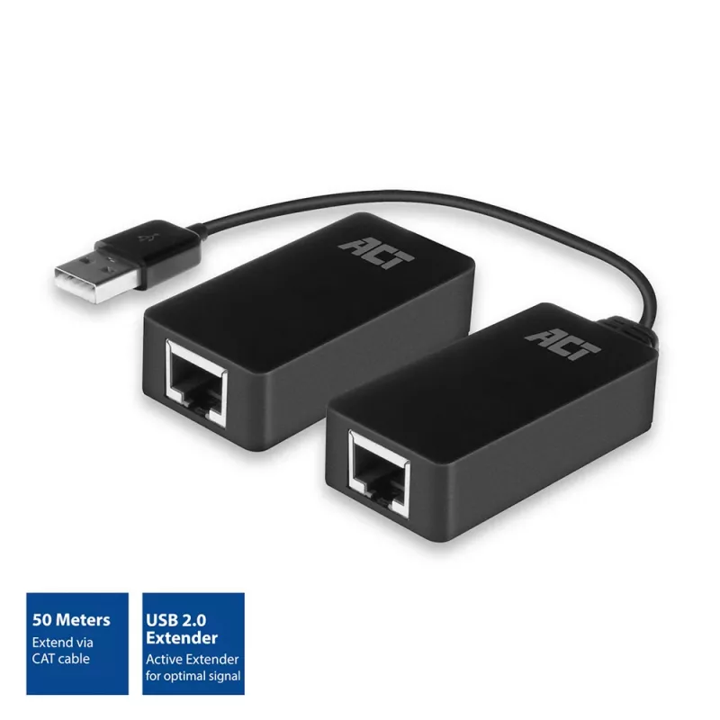 ACT USB predlžovač set cez UTP, až do 50 metrov