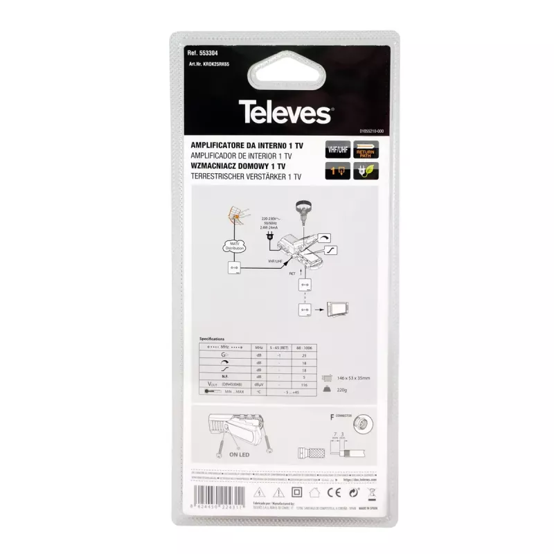Zosilňovač TV signálu Televes 553304