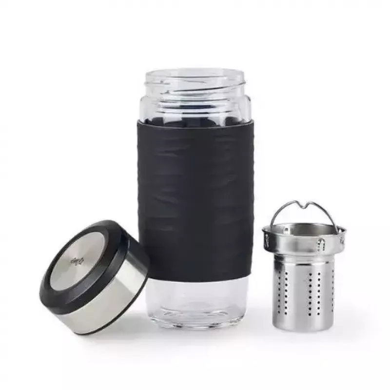 EMSA N20803 hrnček na čaj, 420 ml, čierny, so sitkom