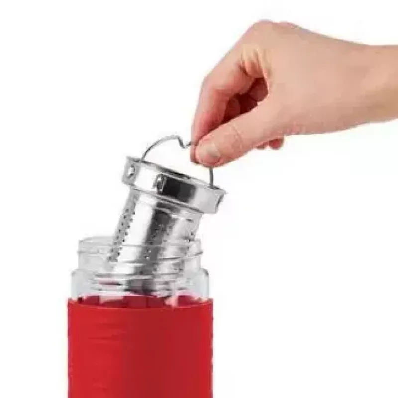 Emsa TEA MUG izolovaný hrnček so sitkom 2 v 1, 420 ml, červený