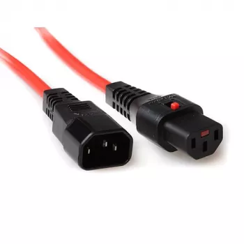 ACT napájací kábel C13 IEC Lock C14 červený 1,5 m 10 A 230 V