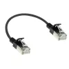 ACT čierny 0,15 metra LSZH U/FTP CAT6A slimline patch kábel do dátového centra bez zaistenia s RJ45 konektormi