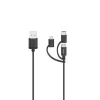 Hama 00200617 USB kábel USB 2.0 0,75 m USB A USB C/Micro USB A/Lightning čierny