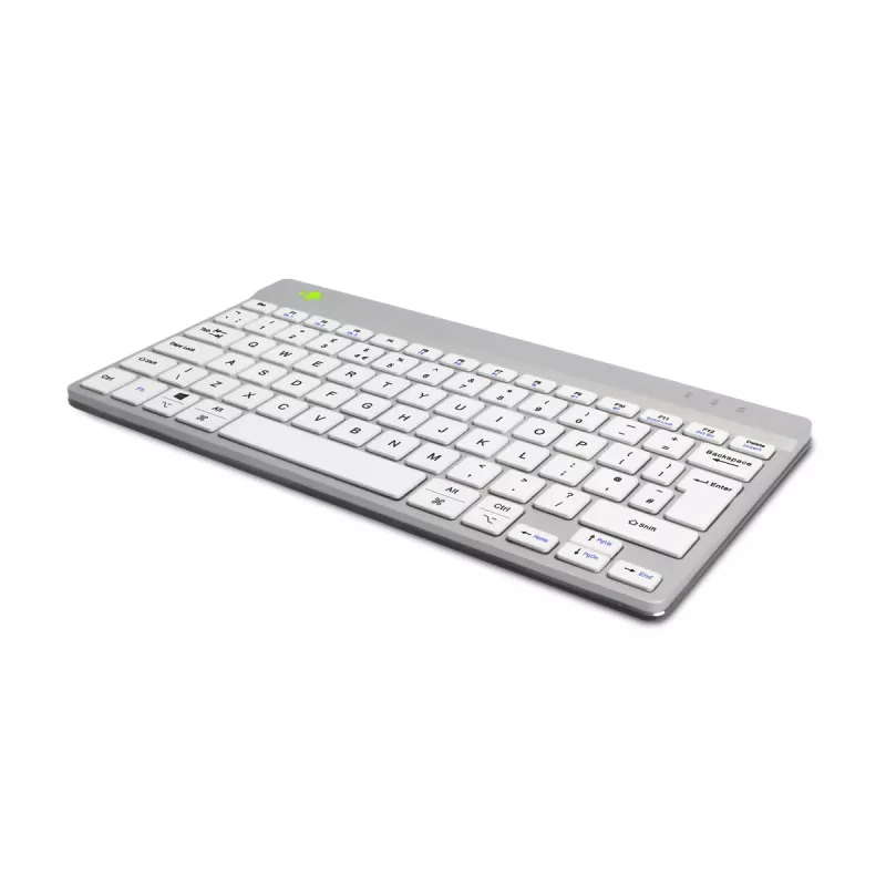R-Go Tools ergonomická klávesnica R-Go Compact Break, kompaktná klávesnica so softvérom na prestávky, QWERTY (UK), Bluetooth, biela