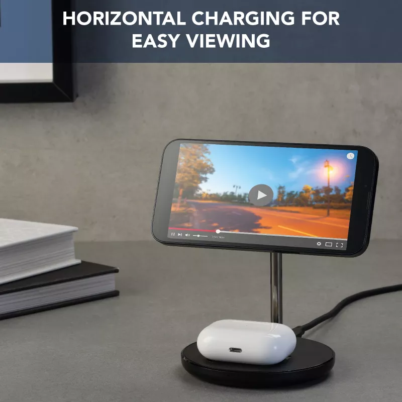 Cellularline Mag Duo bezdrôtová nabíjačka 2-in-1 bezdrôtová nabíjacia stanica pre zariadenia Apple