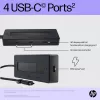 HP 4K USB-C multiport hub, USB Type-C, USB Type-C, 10000 Mbit/s, 3840 x 2160, čierny, 65 W
