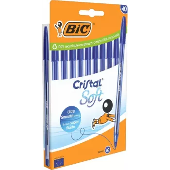 Guľôčkové pero BIC 516357 modrá transparentná 10 ks