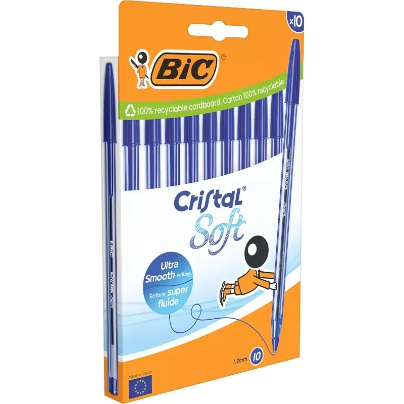 Guľôčkové pero BIC 516357 modrá transparentná 10 ks