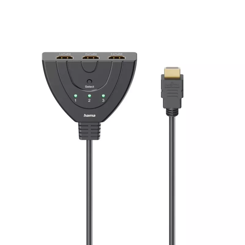Hama 4K HDMI prepínač 3x1, 3x HDMI zásuvka na 1x HDMI vidlicu (00205101)