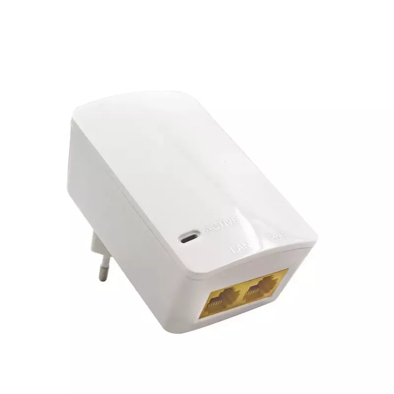 PoE injektor MicroConnect MC-POEINJ-EU — jednoportový Power over Ethernet injektor