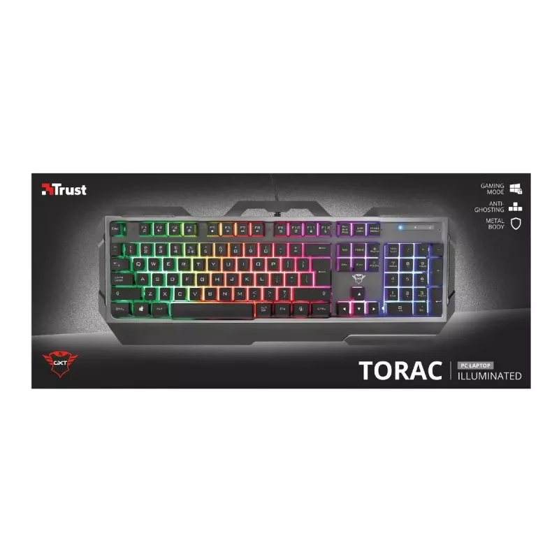 Herná klávesnica Trust GXT 856 Torac USB QWERTZ nemecká čierna RGB LED