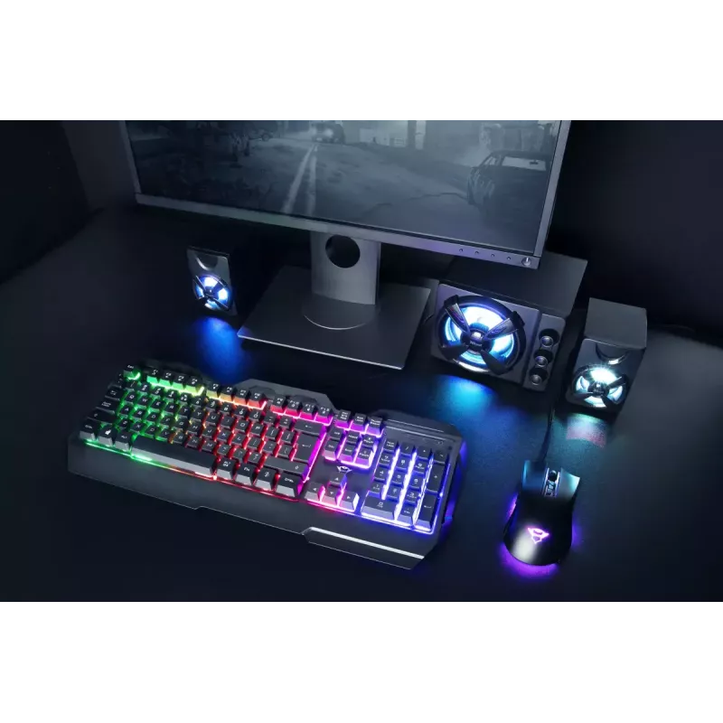 Herná klávesnica Trust GXT 856 Torac USB QWERTZ nemecká čierna RGB LED