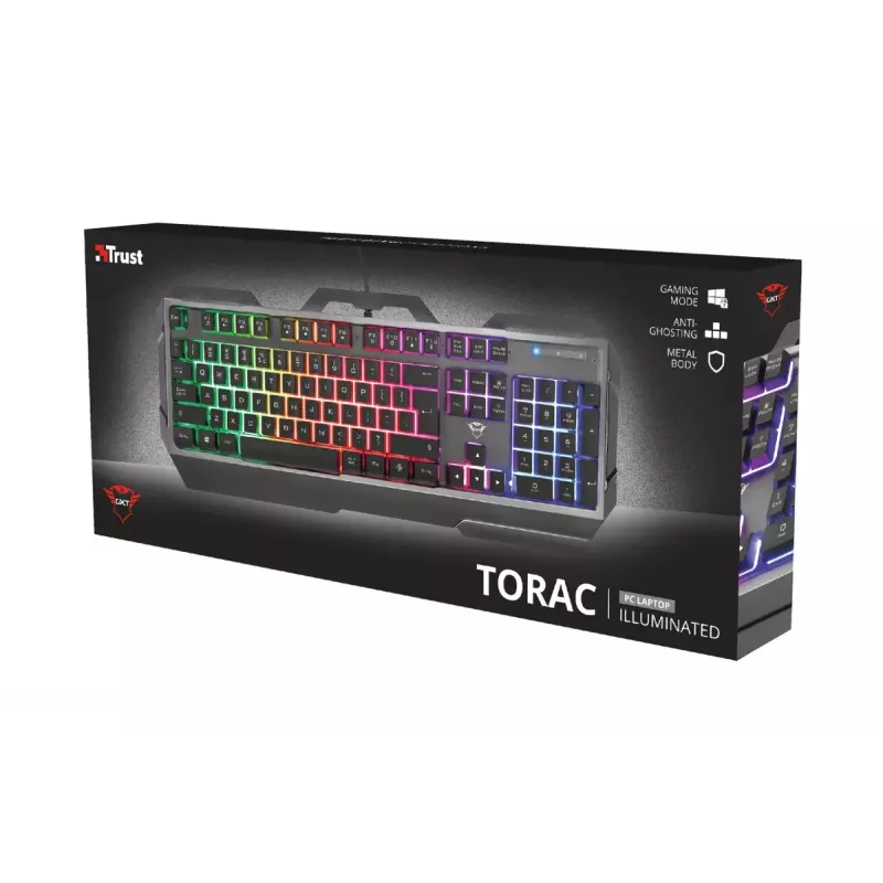 Herná klávesnica Trust GXT 856 Torac USB QWERTZ nemecká čierna RGB LED