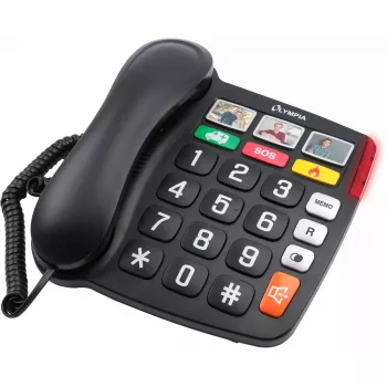 Analógový telefón Olympia 4500 čierna biela