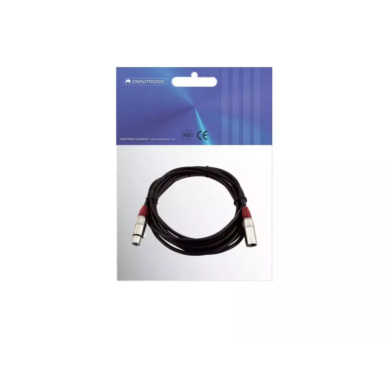 Audio kábel XLR 3-pol Omnitronic 3022050R 5 m čierny