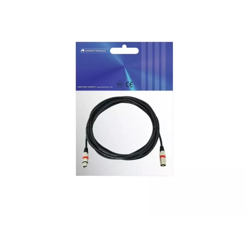 Audio kábel XLR 3-pol Omnitronic 3022052R 7,5 m čierny