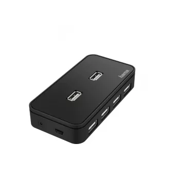 USB hub HAMA 00200123 — 7-portový USB 2.0 hub, 480 Mbit/s, čierny, 1,1 m kábel