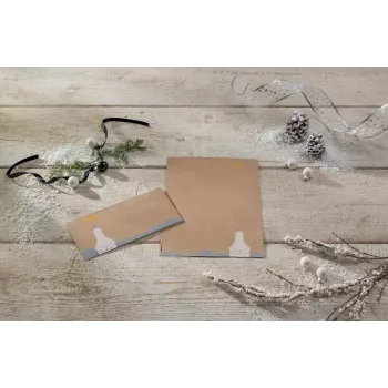 Sigel DU260 vianočná obálka DIN lang (DL), ľadový medveď s padajúcou hviezdou, kraftový papier 100 g/m²