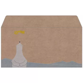 Sigel DU260 vianočná obálka DIN lang (DL), ľadový medveď s padajúcou hviezdou, kraftový papier 100 g/m²