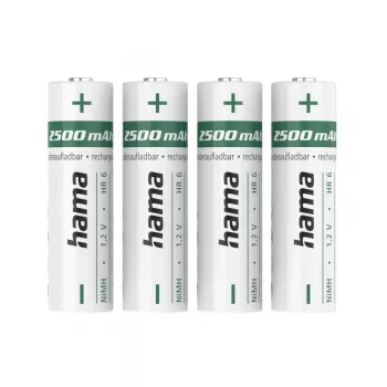 Hama NiMH akumulátory, AA Mignon, 2500 mAh, 1,2 V, 4 kusy